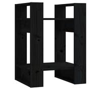 Vidaxl Bibliothèque/Séparateur De Pièce Noir 41x35x57 Cm Pin Solide Noir