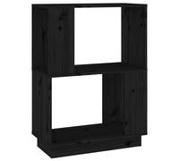 Vidaxl Bibliothèque/Séparateur De Pièce Noir 51x25x70 Cm Pin Solide Noir