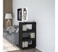 Bibliothèque/Séparateur de pièce Noir 60x35x103 cm Pin massif810868