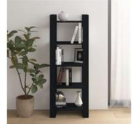 vidaXL Bibliothèque/Séparateur de pièce Noir 60x35x160 cm Bois massif813893 Noir G