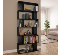 Vidaxl Bibliothèque/Séparateur De Pièce Noir 80x24x192 Cm Aggloméré Noir