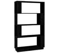 vidaXL Bibliothèque/Séparateur de pièce Noir 80x25x132 cm Pin solide