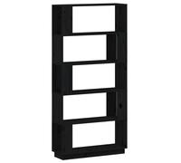 Vidaxl Bibliothèque/Séparateur De Pièce Noir 80x25x163,5 Cm Pin Solide Multicolore