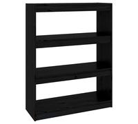 Vidaxl Bibliothèque/Séparateur De Pièce Noir 80x30x103,5 Cm Pin Solide Multicolore