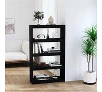 vidaXL Bibliothèque-Séparateur de pièce Noir 80x30x135,5 cm Pin solide