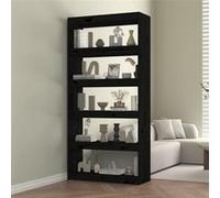 vidaXL Bibliothèque/Séparateur de pièce Noir 80x30x167,4 cm Pin massif808202 Noir G