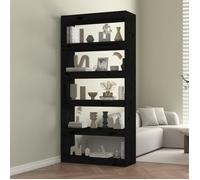 vidaXL Bibliothèque-Séparateur de pièce Noir 80x30x167,4 cm Pin solide