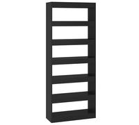 Vidaxl Bibliothèque/Séparateur De Pièce Noir 80x30x198 Cm Aggloméré Noir