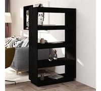 vidaXL Bibliothèque/Séparateur de pièce Noir 80x35x135 cm Pin massif810893 Noir G