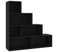 vidaXL Bibliothèque/Séparateur de Pièce, Meuble de Rangement avec Étagère, Armoire à Livres Salon Salle de Séjour Intérieur, Moderne, Noir Bois d’Ingénierie