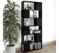 vidaXL Bibliothèque/Séparateur de pièce Noir Bois d'ingénierie809153 Noir G