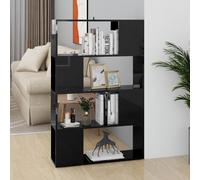Vidaxl Bibliothèque/Séparateur De Pièce Noir Brillant 80x24x124,5 Cm Noir