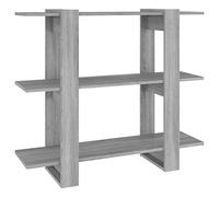 vidaXL Bibliothèque Séparateur de Pièce Etagère à Livres Meuble Armoire de Rangement Cloison de Séparation Salon Sonoma Gris 100x30x87 cm
