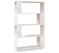 Vidaxl Bibliothèque/Séparateur De Pièce Blanc 80x25x132 Cm Pin Solide Blanc