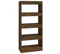 Bibliothèque Cloison Chêne fumé 60x30x135 cm Bois d ingénierie