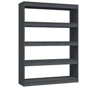 Bibliothèque/Séparateur de pièce Gris 100x30x135,5cm Pin massif808220