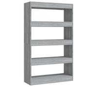 vidaXL Bibliothèque/Séparation de pièce Gris Sonoma 80x30x135 cm Matériau dérivé du bois