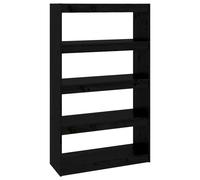 vidaXL Bibliothèque-Séparateur de pièce Noir 80x30x135,5 cm Pin solide