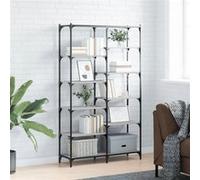 vidaXL Bibliothèque, Étagère à Livres avec Quatre Pieds Réglables, Meuble de Rangement Bureau Intérieur, Industriel, Sonoma Gris Bois d'Ingénierie et Fer