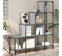 Vidaxl Bibliothèque Sonoma Gris 122x30x132 Cm Bois Ingénierie Et Métal Multicolore