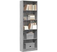 vidaXL Bibliothèque Sonoma Gris 60x24x176 cm Bois d'ingénierie – Étagère et armoire de rangement