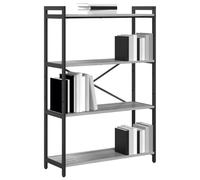 vidaXL Bibliothèque Sonoma Gris 80 x 30 x 118 cm Bois d'ingénierie, Pieds Ajustables, Meuble à Plusieurs Niveaux, bibliothèque Industrielle, étagère de Rangement, Organisateur pour Salon