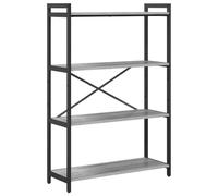 vidaXL Bibliothèque Sonoma Gris 80 x 30 x 118 cm Bois d'ingénierie, Pieds Ajustables, Meuble à Plusieurs Niveaux, bibliothèque Industrielle, étagère de Rangement, Organisateur pour Salon