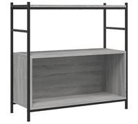 vidaXL Bibliothèque Sonoma Gris 80x30x78,5 cm Bois d'ingénierie et Fer, étagères, étagère à Livres, Armoire de Rangement, Armoire à Livres