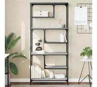 Bibliothèque, Etagère à Livres avec Rangement, Meuble à Livres Salon Salle de Séjour Intérieur, Moderne, Sonoma Gris Bois d'Ingénierie
