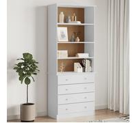 vidaXL Bibliothèque Alta en pin massif Blanc 77×35×186,5 cm avec tiroirs