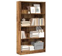 Vidaxl Bibliothèque Vieux Bois 80x24x143 Cm Bois D'ingénierie Marron