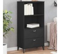 vidaXL Bibliothèque Armoire à Livres avec Tiroirs et Étagère Meuble de Rangement Salon Chambre Industiel Noir Bois 374948