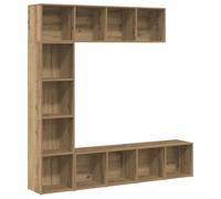 vidaXL Bibliothèques artisanales 3 pcs chêne bois d'ingénierie – étagères de rangement