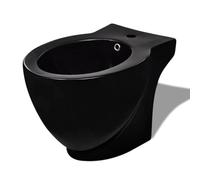 vidaXL Bidet rond à poser en céramique sanitaire noir