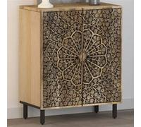 vidaXL Buffet latéral avec portes – Rétro en bois massif de manguier salon/chambre/salle à manger