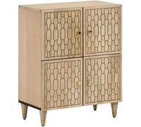 Armoire latérale 60x33x75 cm bois massif de manguier, armoire, armoire de rangement, armoire console, placard, buffet de salon