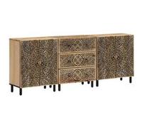vidaXL Bijzetkasten 3 st 60x33x75 cm massief mangohout3206306 Marron G