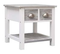 Bijzettafel 40x40x40 cm paulowniahout grijs284066