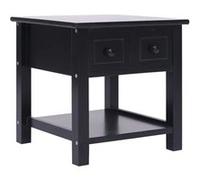 vidaXL Bijzettafel 40x40x40 cm paulowniahout zwart284071 Noir G