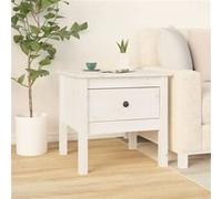 Vidaxl Table D'appoint Blanc 50x50x49 Cm Bois Massif De Pin Blanc
