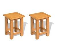 Tables D'appoint 2 Pcs 27 X 24 X 37 Cm Bois De Chêne Massif Multicolore