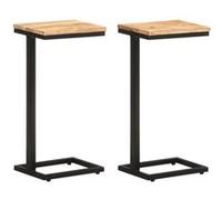 2x Bois de Manguier Brut Tables d'Appoint 31,5x24,5x64,5 cm Table Basse vidaXL