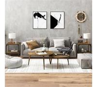 Vidaxl Tables D'appoint 2 Pcs Chêne Fumé 40x40x40 Cm Bois D'ingénierie Marron