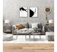 Vidaxl Tables D'appoint 2pcs Sonoma Gris 40x40x40 Cm Bois D'ingénierie Marron