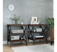 Vidaxl Tables D'appoint 2 Pcs Chêne Marron 40x42x50 Cm Bois Ingénierie Marron