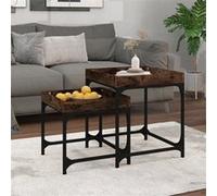 Vidaxl Tables D'appoint 2 Pcs Chêne Fumé Bois D'ingénierie Marron