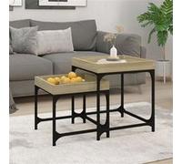 vidaXL Bijzettafels 2 st bewerkt hout sonoma eikenkleurig823283 Marron G