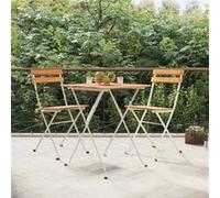 Vidaxl Chaises De Bistrot Pliantes 2 Pcs Bois D'acacia Solide Et Acier