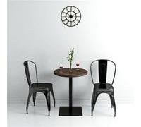 vidaXL Bistrotafel rond 60x75 cm MDF en staal donker essenkleur 245609 Brun G