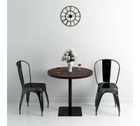 vidaXL Bistrotafel rond 80x75 cm MDF en staal donker essenkleur 245610 Brun G